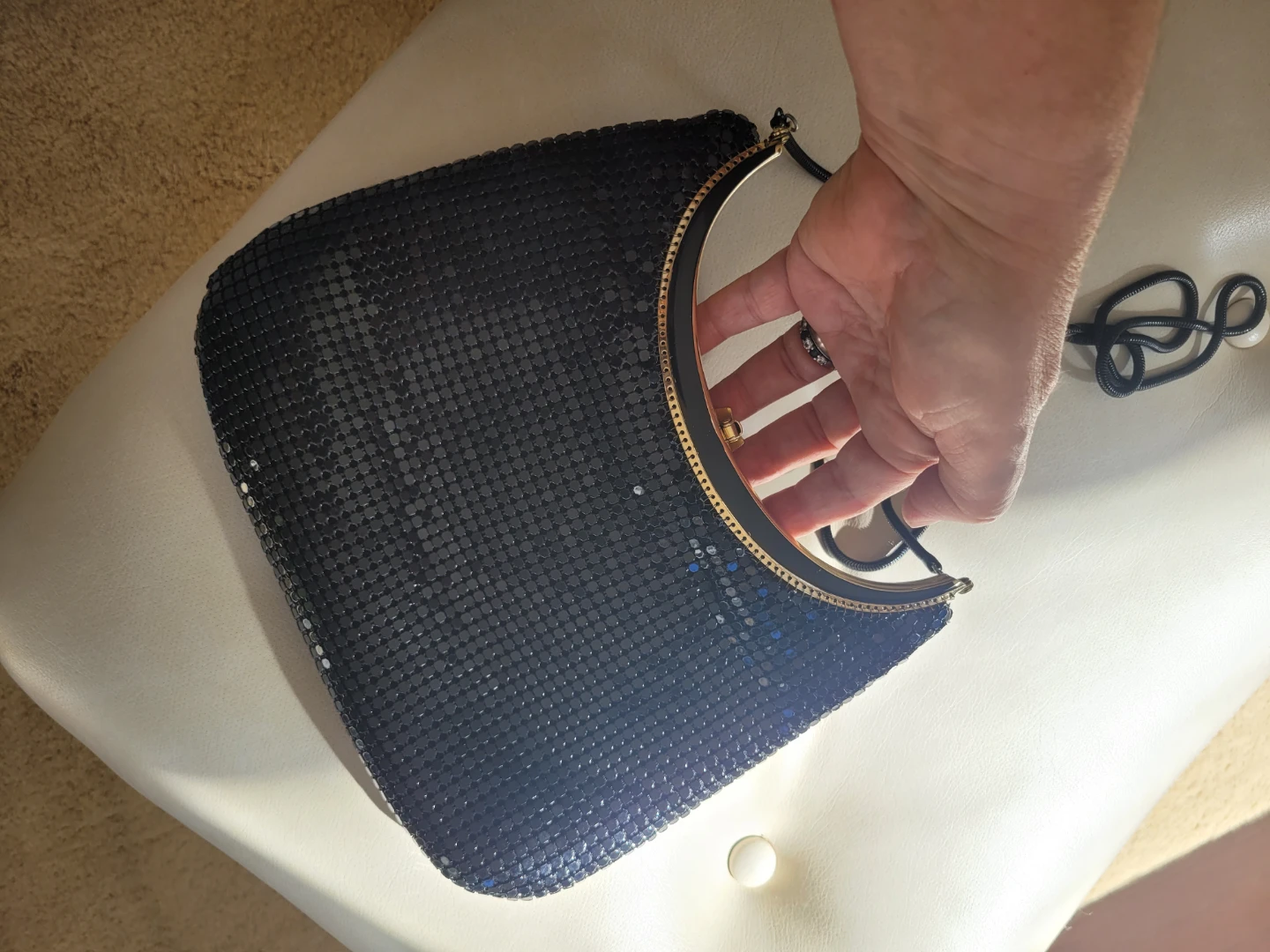 Vintage Black Mesh Clutch/Shoulder Bag - photo 4