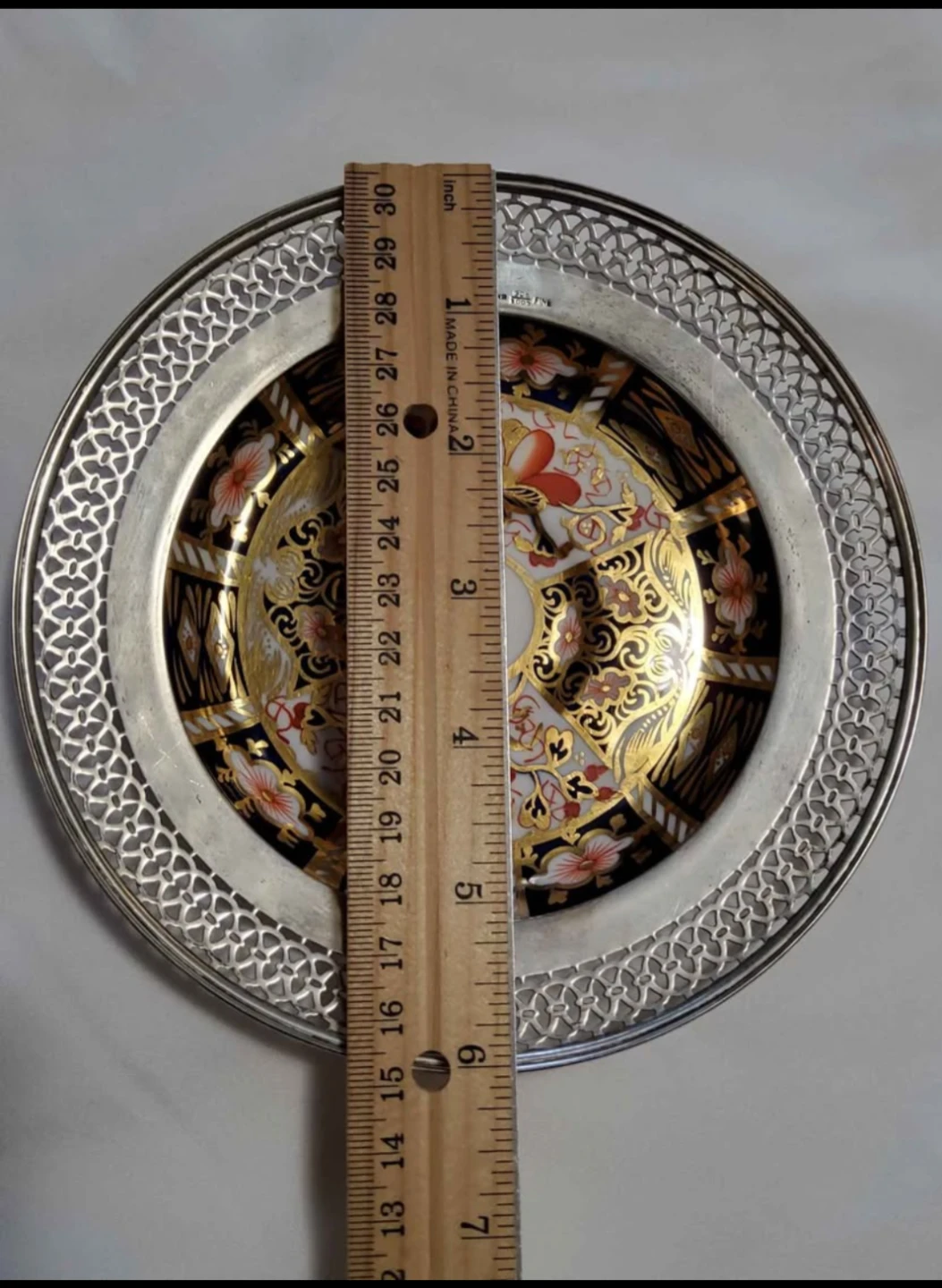 Royal Crown Derby plate with sterling silver rim - photo 4