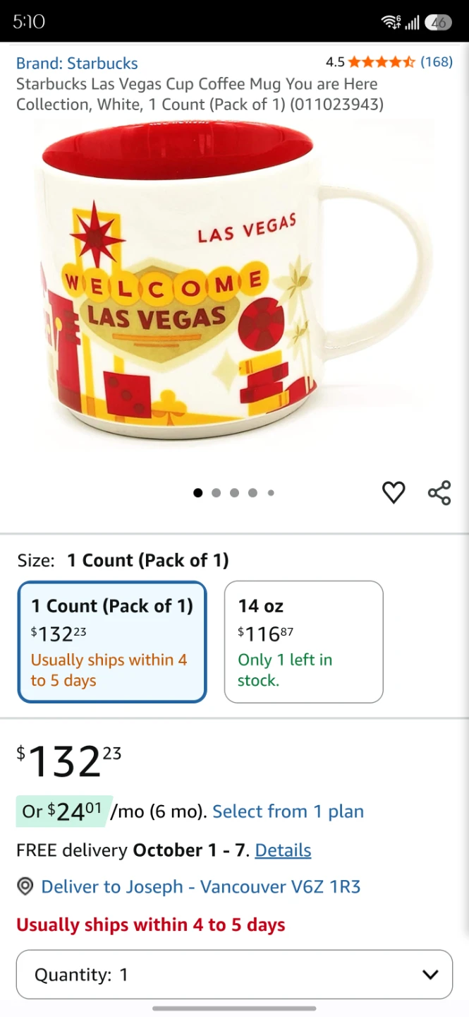 Starbucks " You Are Here collection"  Las Vegas Mug - photo 5