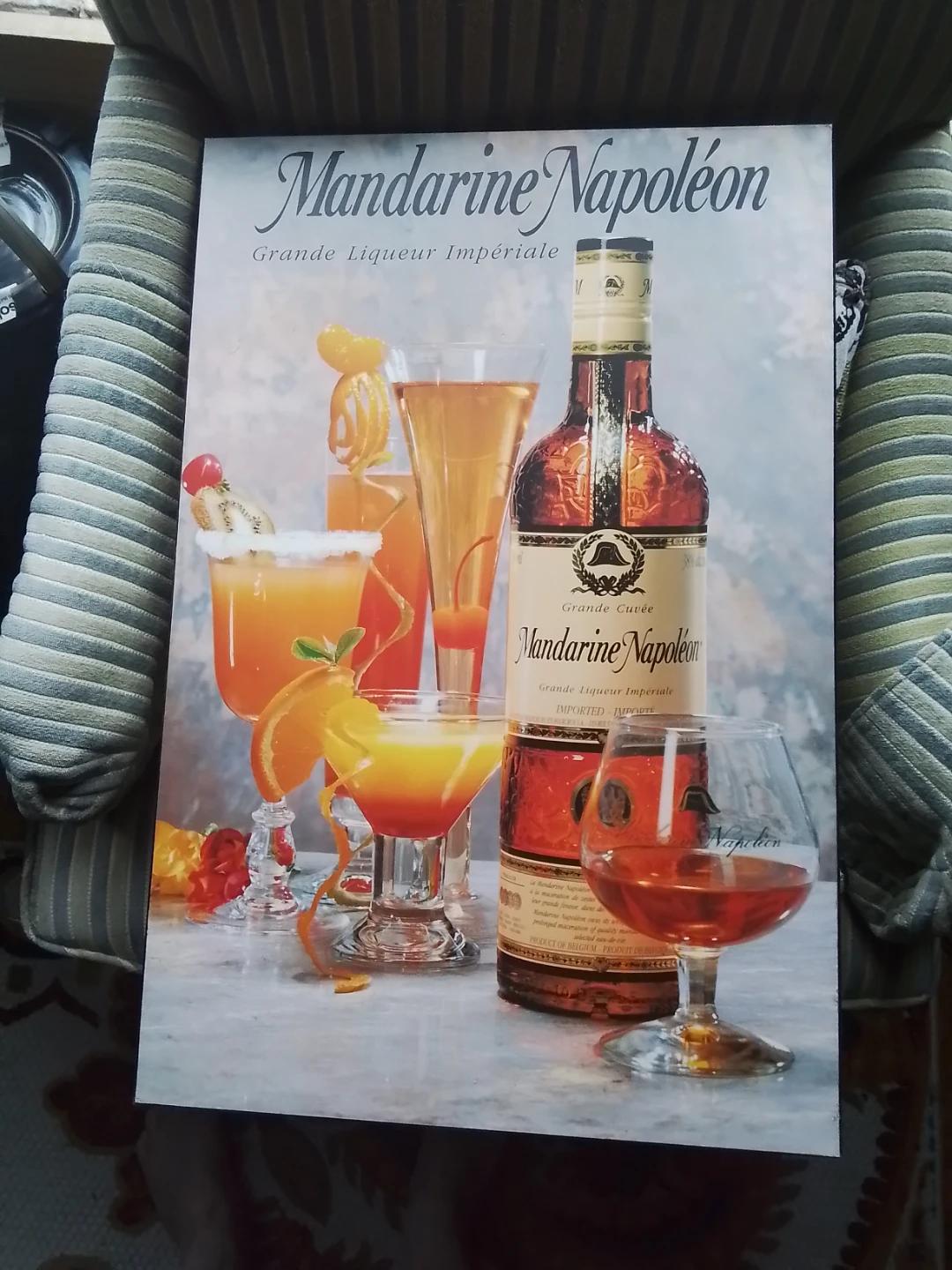 Vintage 1994 Mandarine Napoleon Liqueur Wood Plaque