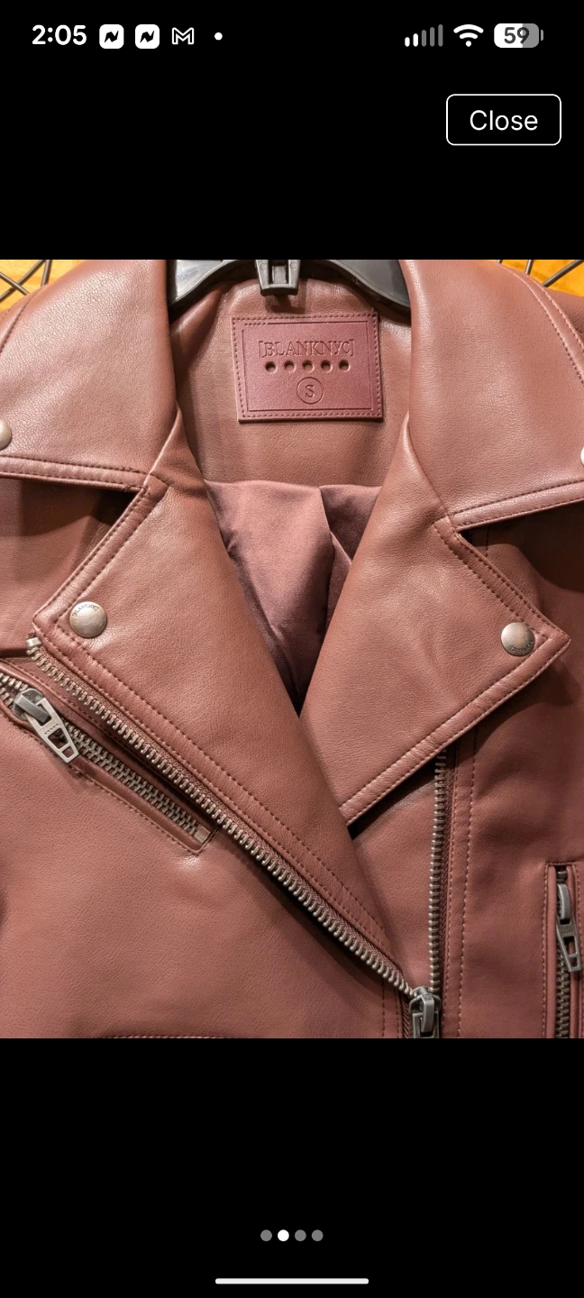 Blank-NYC Faux Leather Cropped Moto Jacket in Chestnut - photo 2