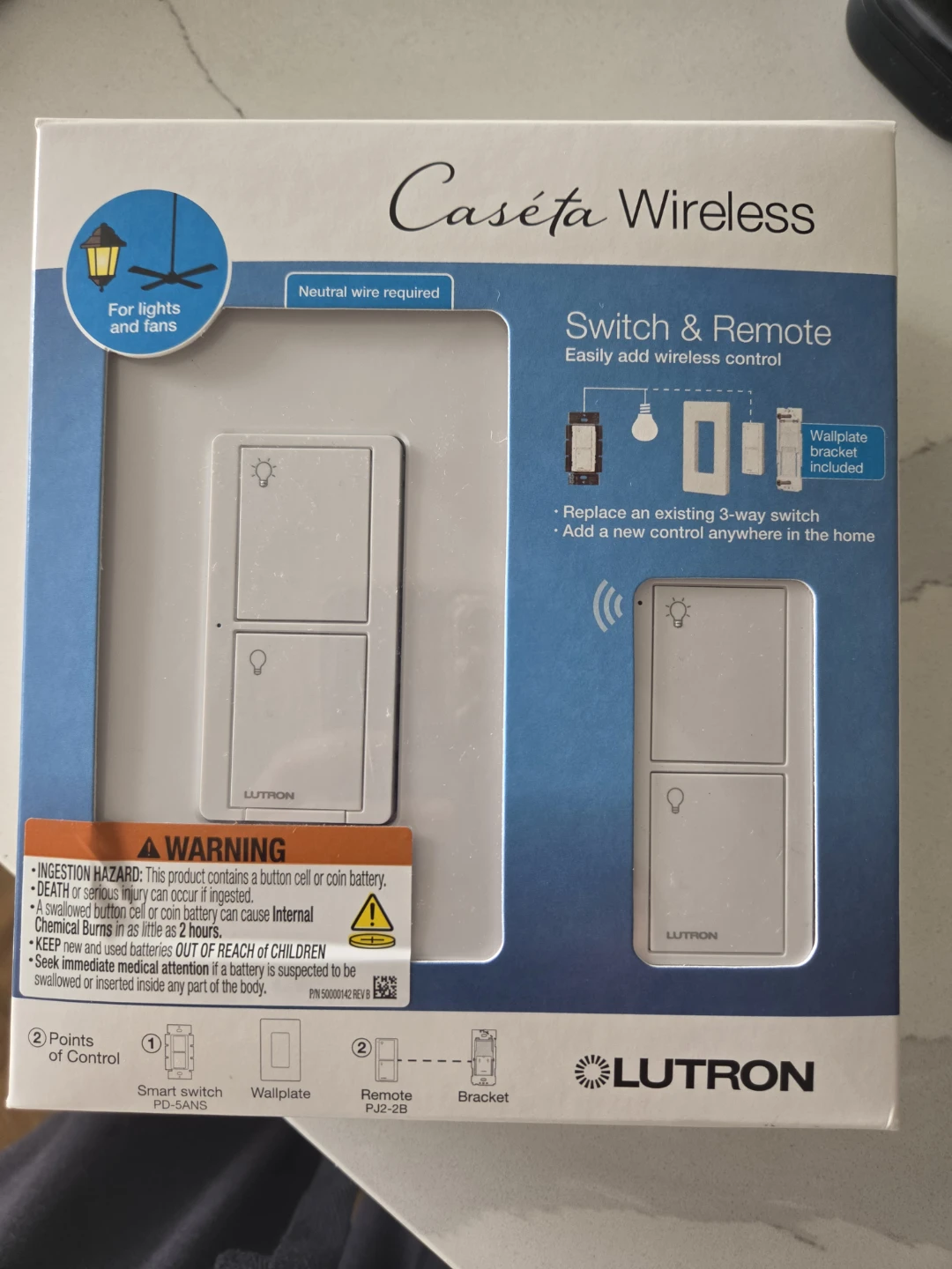 Lutron Caseta Wireless Switch and Remote Kit