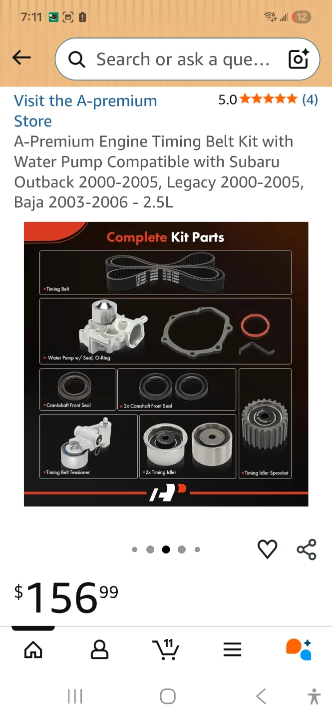 A-Premium Engine Timing Belt Kit with Water Pump - photo 3