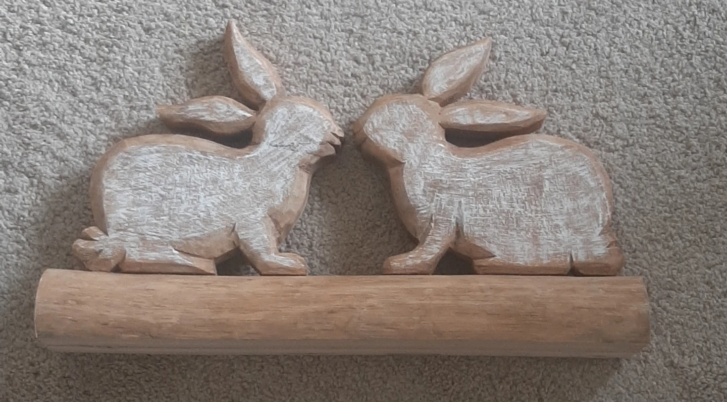 Rustic Wooden Rabbit Decor