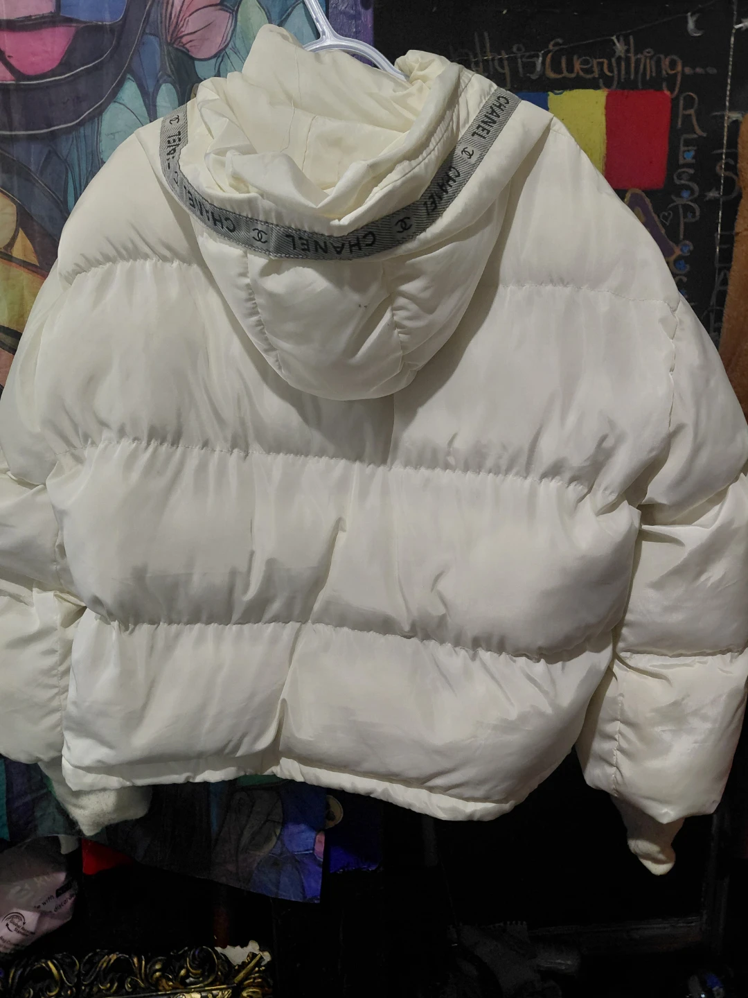 White Puffer Jacket with Branding XL - photo 4