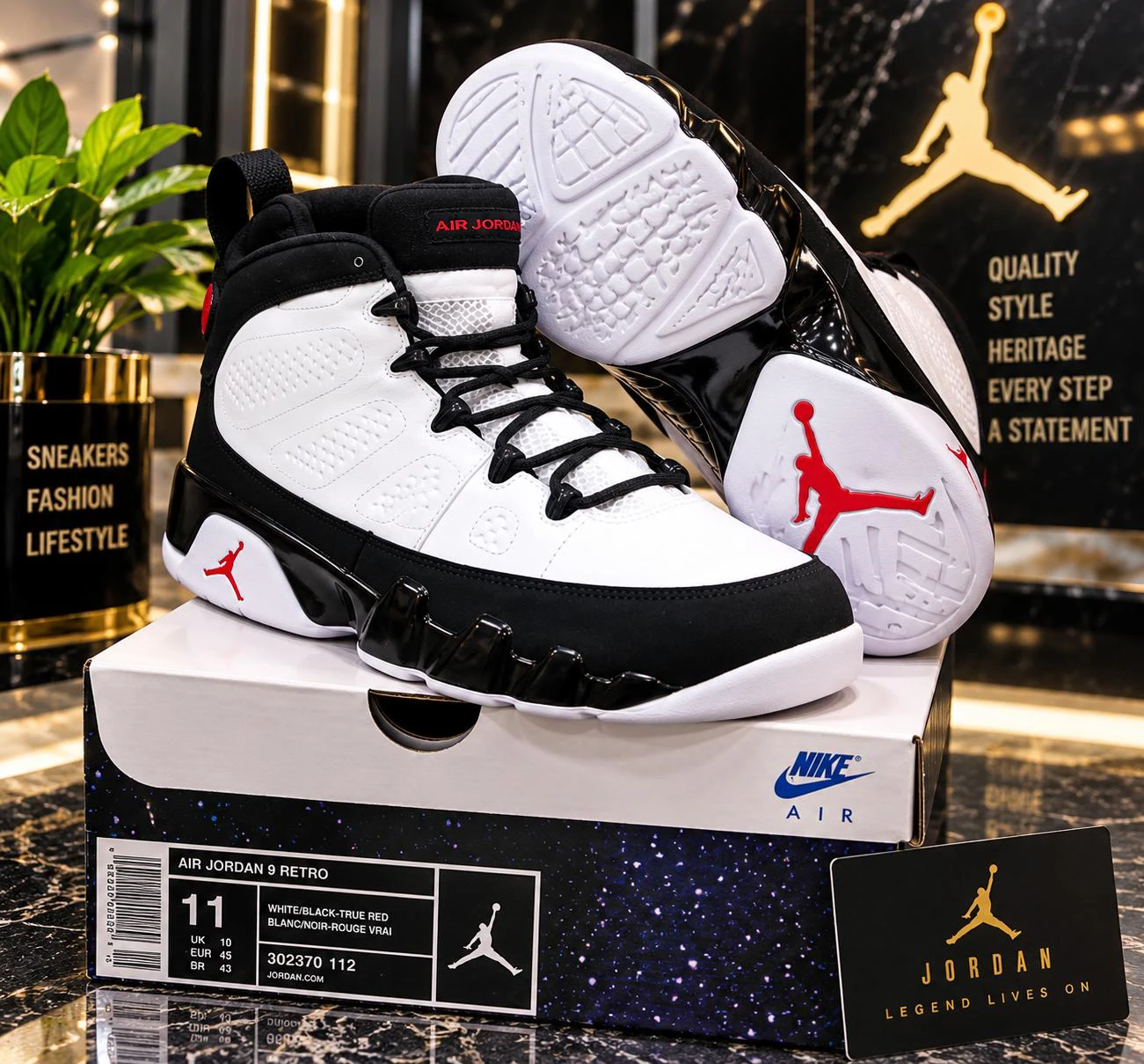 Air Jordan 9 Retro White Black True Red - photo 2