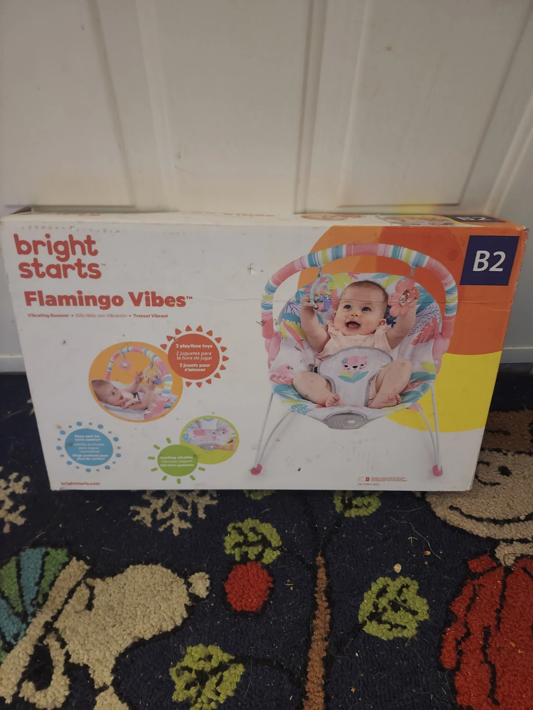 Bright Starts Flamingo Vibes Vibrating Bouncer