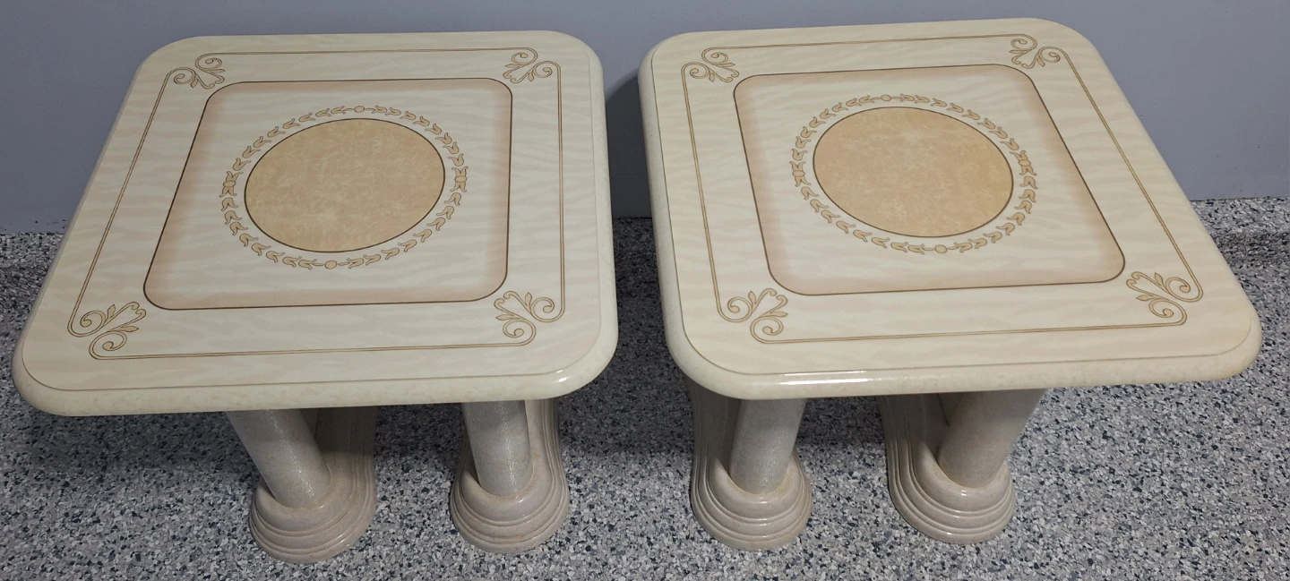 Italian Marble White Side Tables – Set of 2 - photo 5