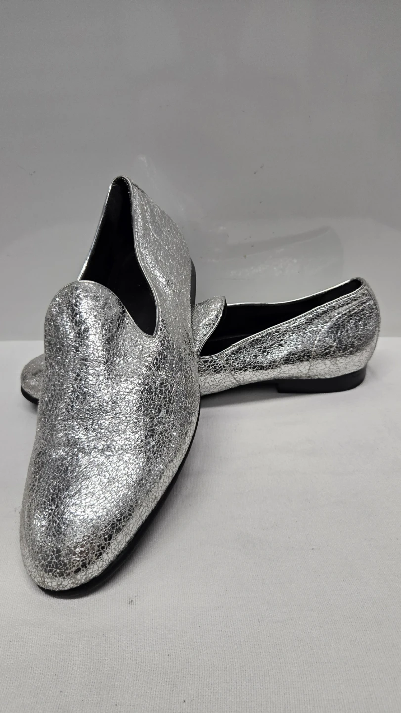 ALDO Silver Glitter Faux Leather Slip-On Loafer