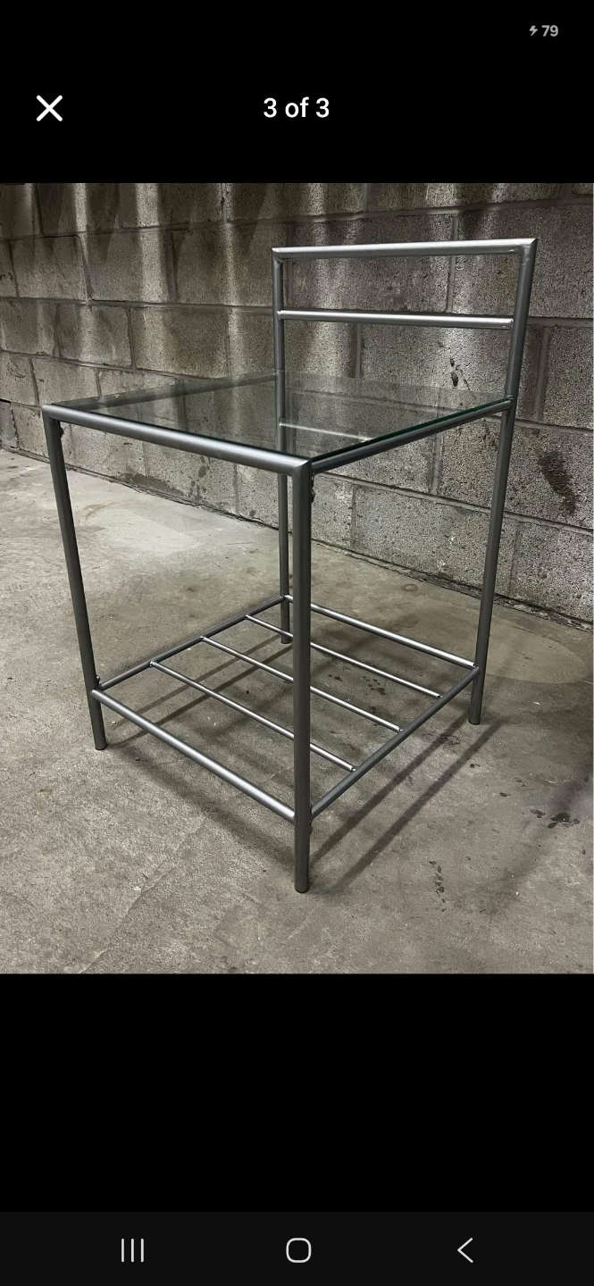 Metal and Glass Side Table - photo 3