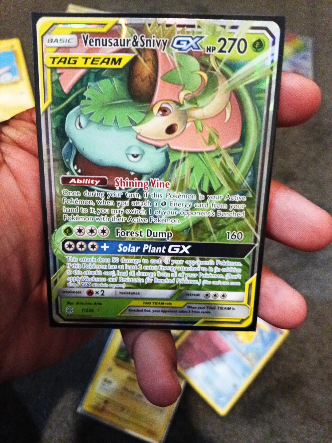 Pokemon Venusaur & Snivy GX TAG TEAM Trading Card 1/236