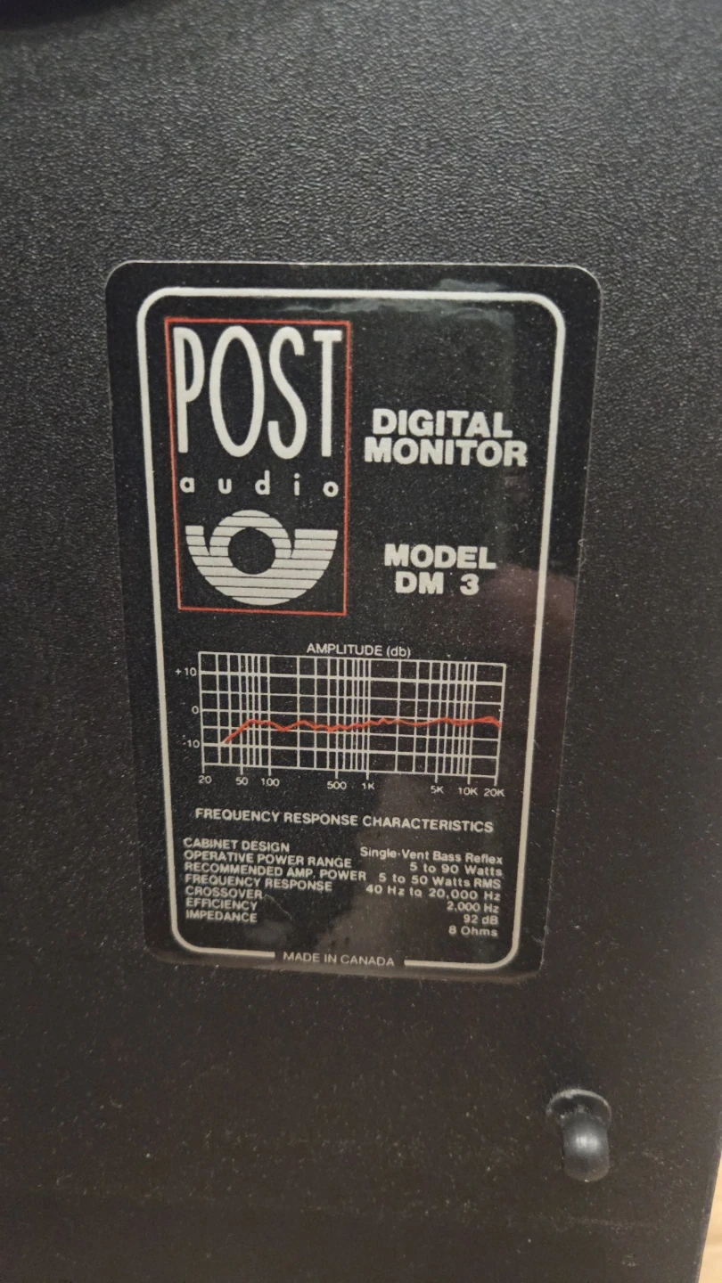 Post Audio Digital Monitor Model DM 3 Speakers - photo 3