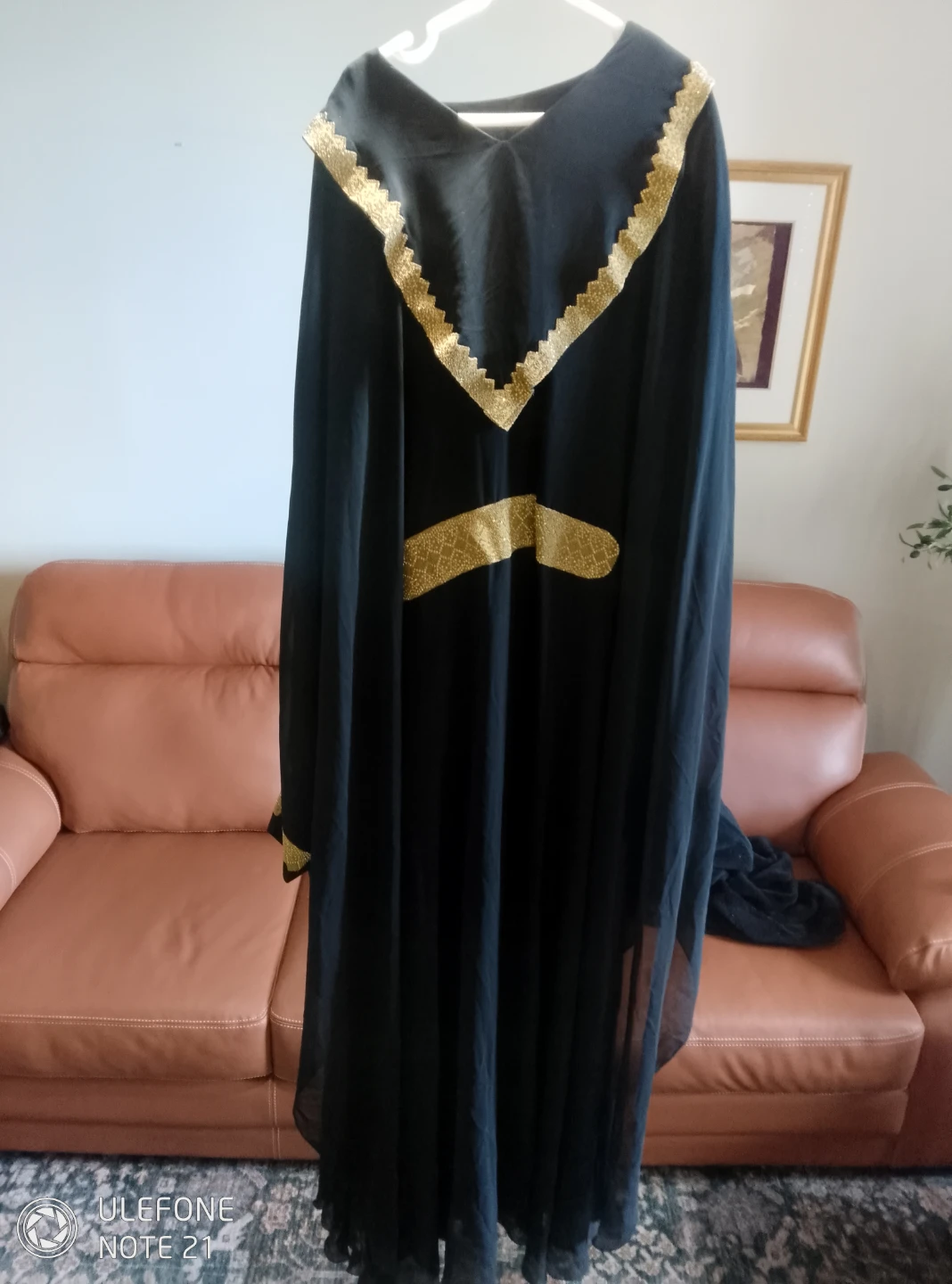 Black Abaya with Gold Trim