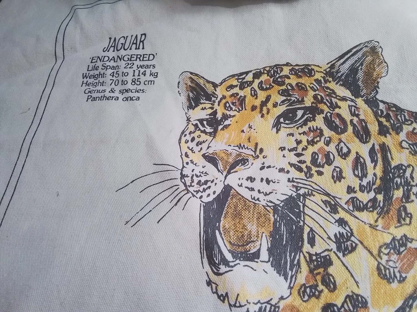 Canvas tote bag with Jaguar print - photo 2