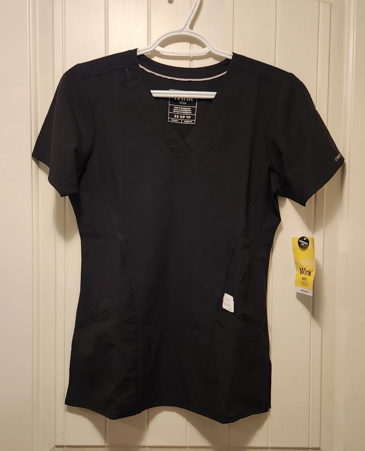 Wink W123 Women's Scrub Top - Black, Size XS