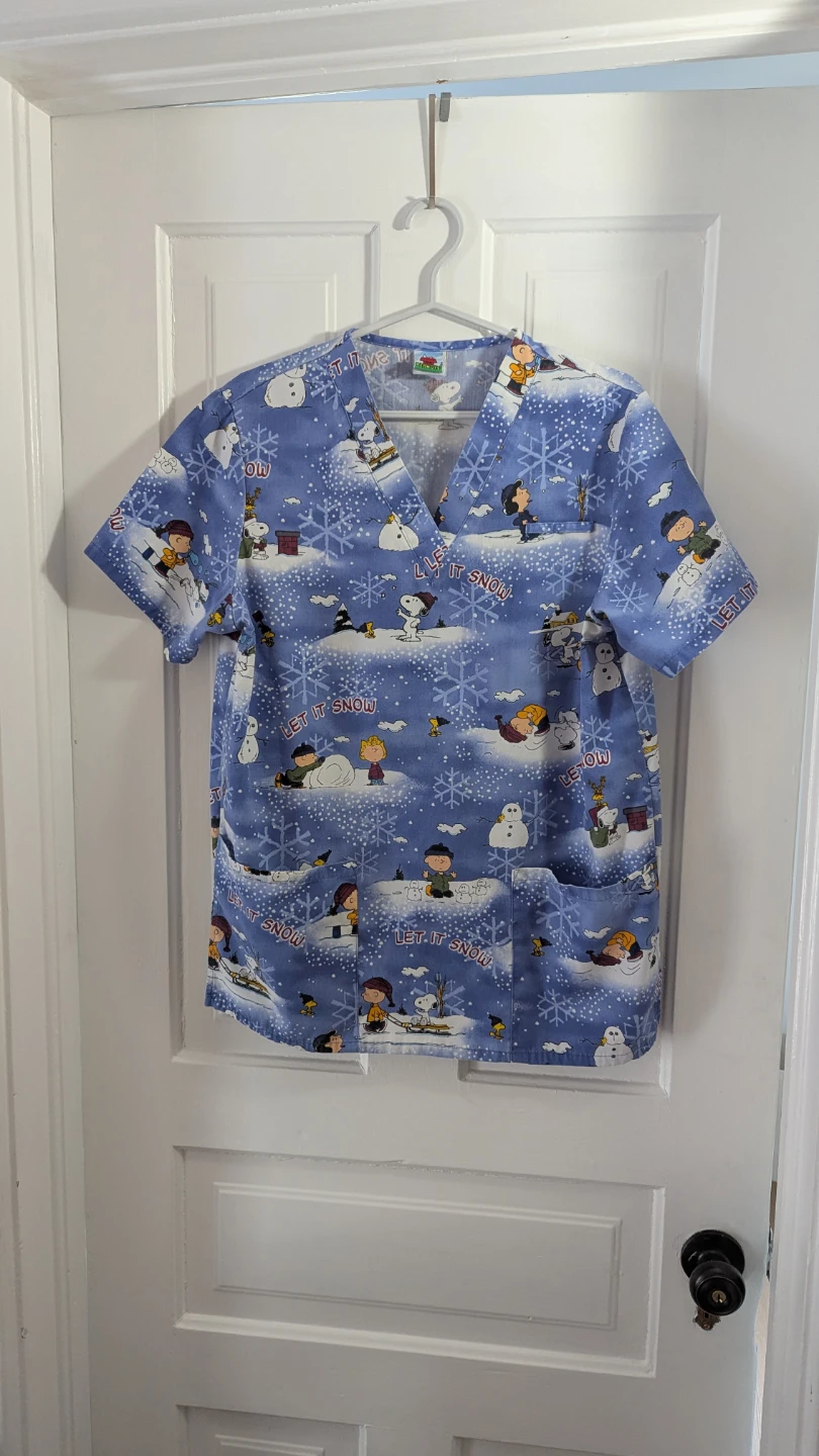 Peanuts Let It Snow Scrub Top - photo 3