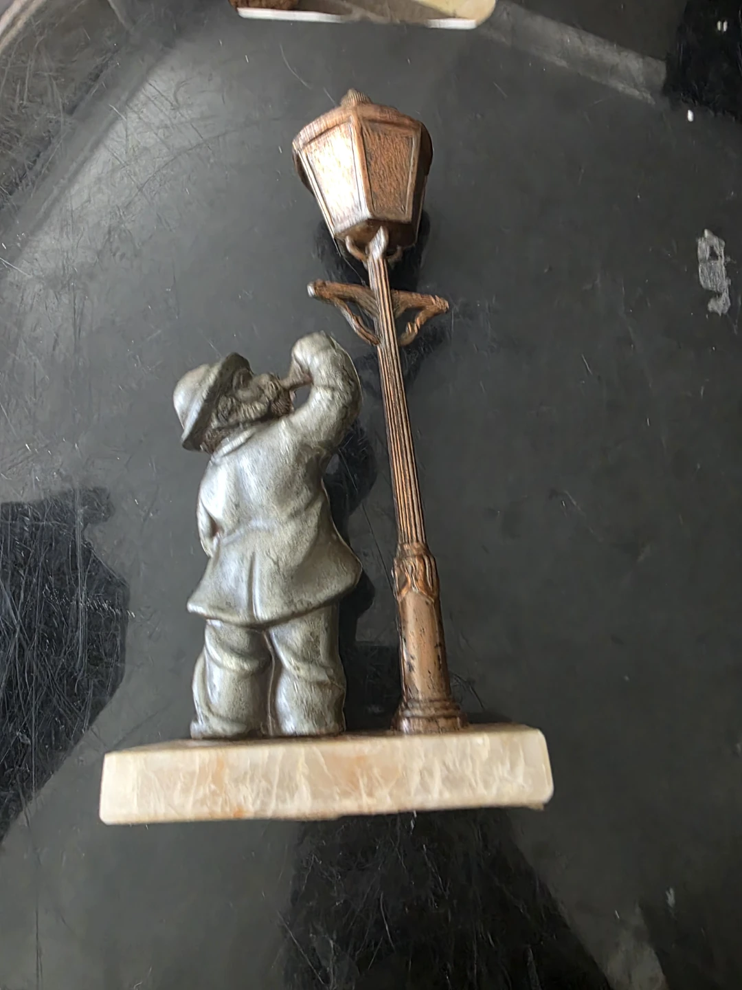 Vintage Lamppost Figurine with Man - photo 3
