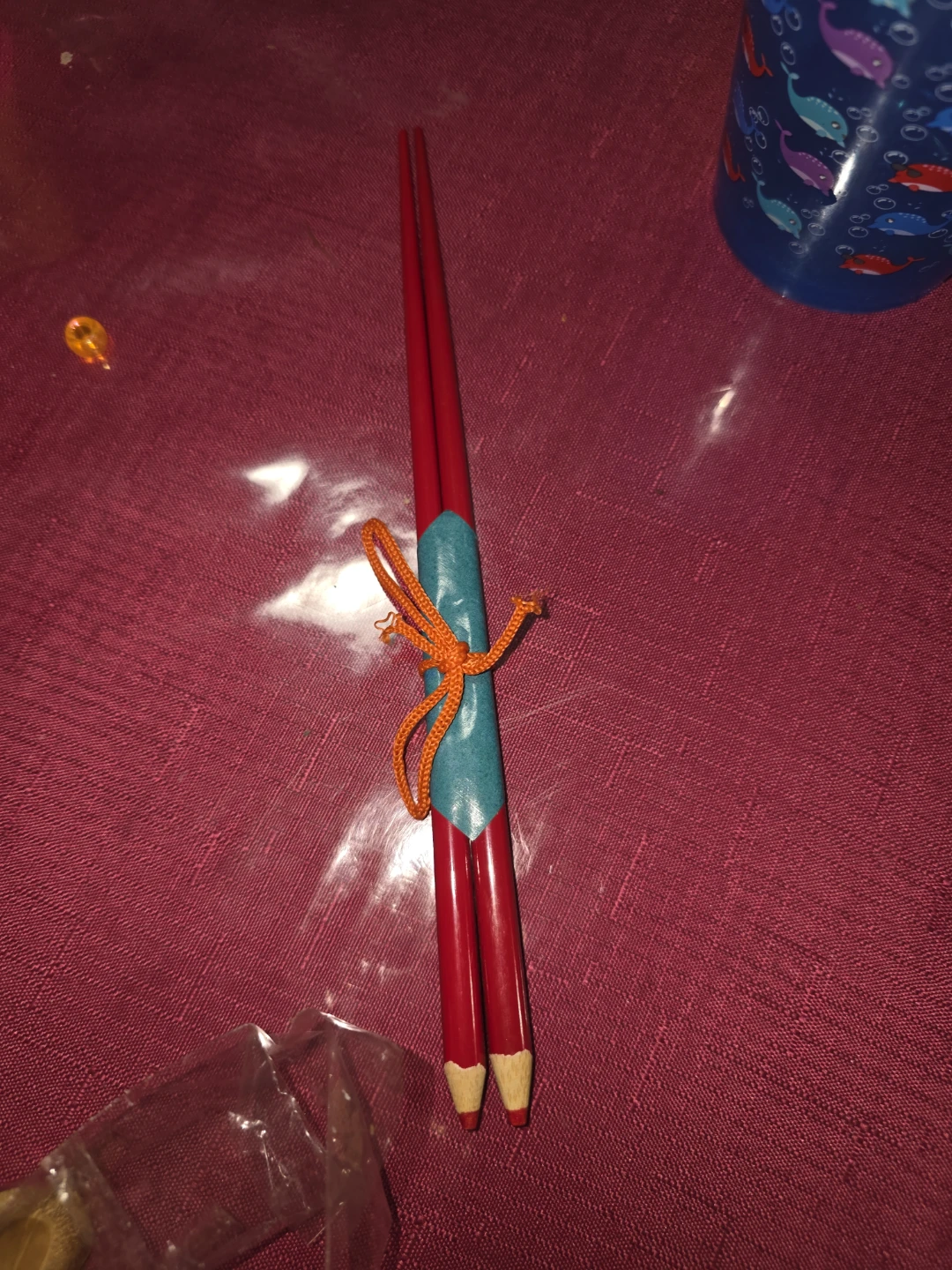 Red Chopsticks with Wooden Chopstick Holder Set hair accessori - photo 2