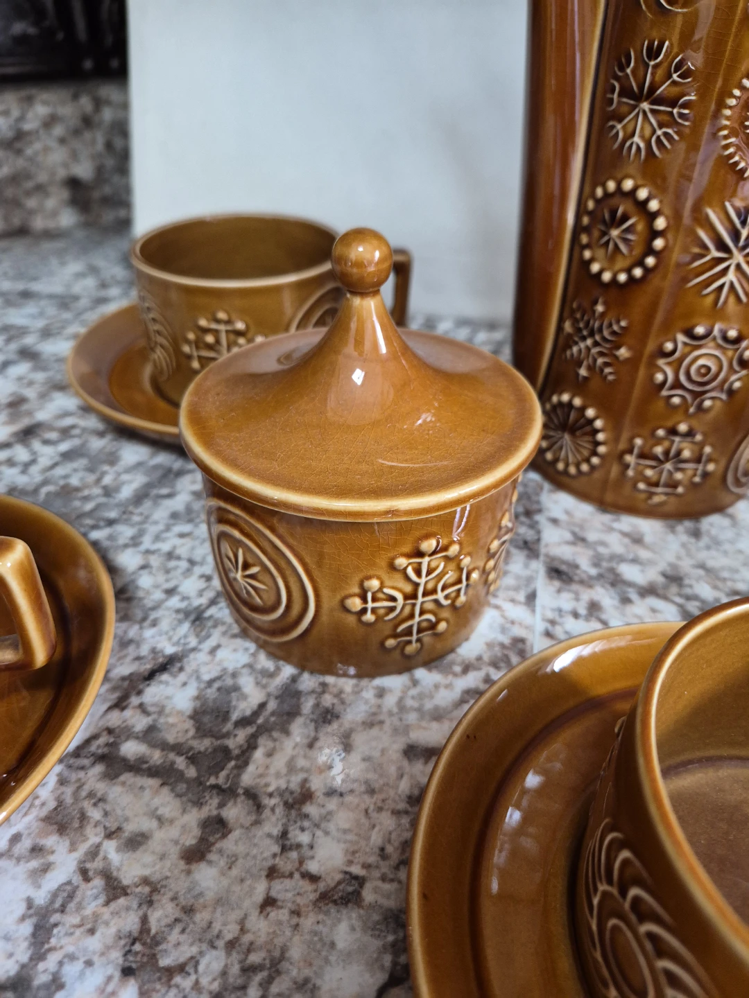 Vintage Brown Ceramic Coffee Set🏈 - photo 3