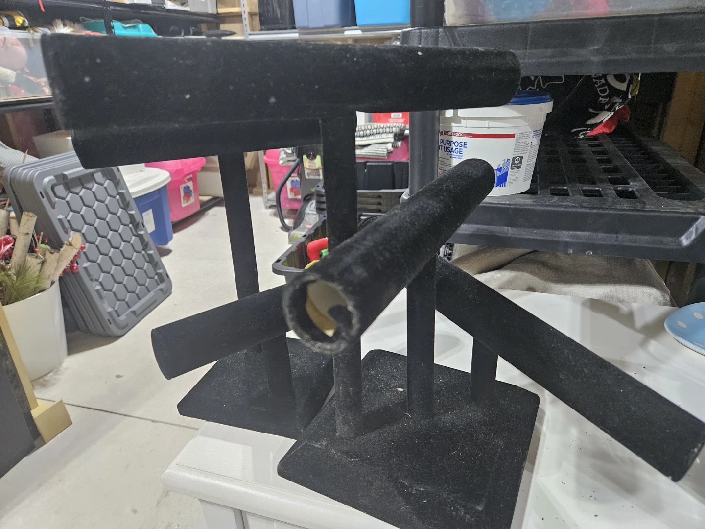 Two Black Velvet Jewellery Display Stands