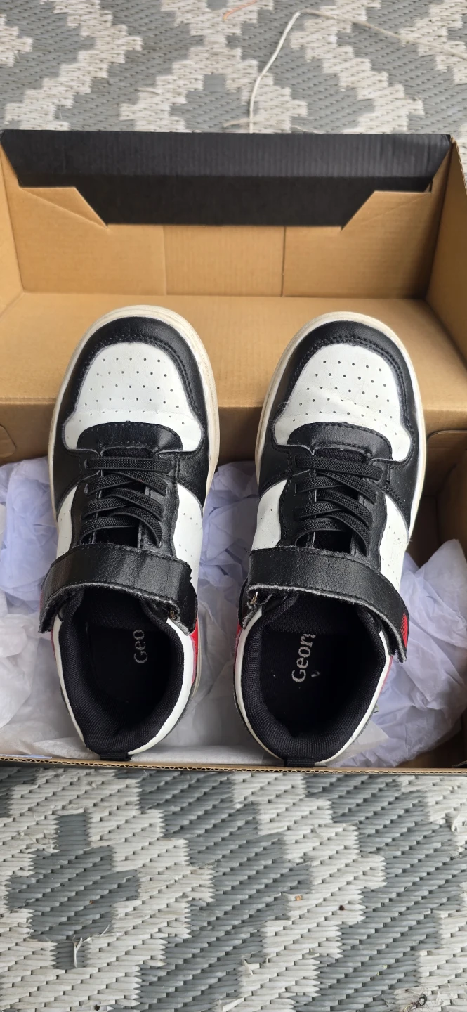 SIZE 1 George Kids Sneakers Black White Red