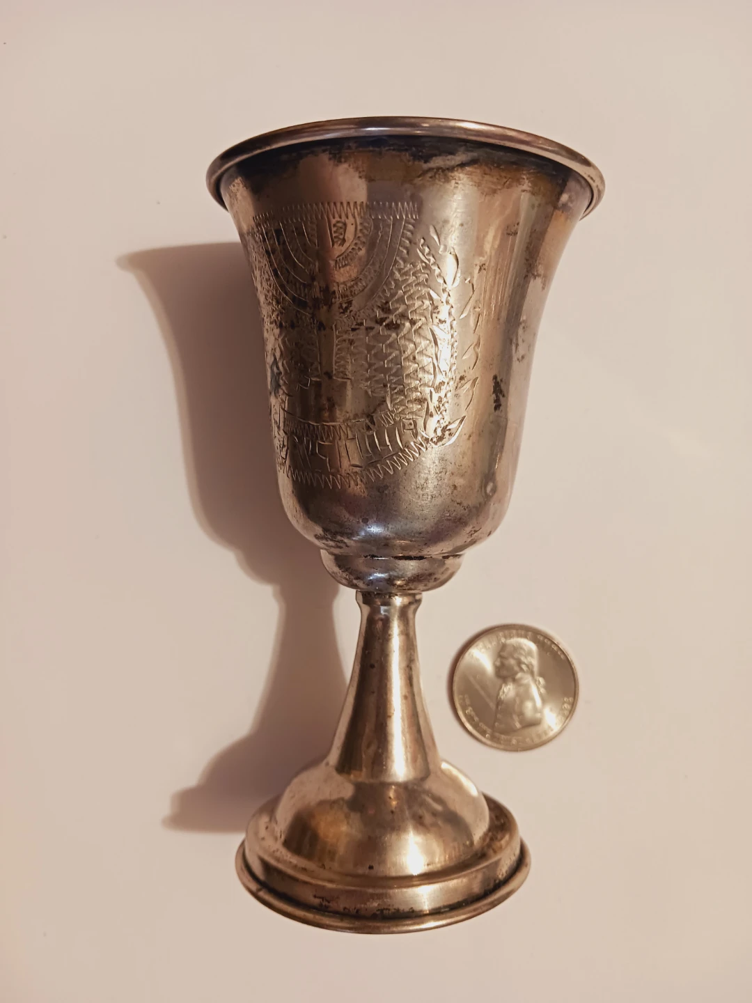 Sterling Silver 925 Kiddush Wine Goblet .4"×2.5" - photo 2