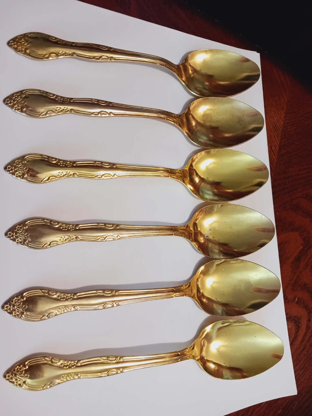 Set of 6  Gold Tone Spoons. New. - photo 2