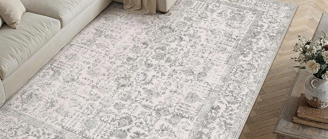 Vintage-Style Area Rug 8× 10 Machine Washable Rug - photo 2