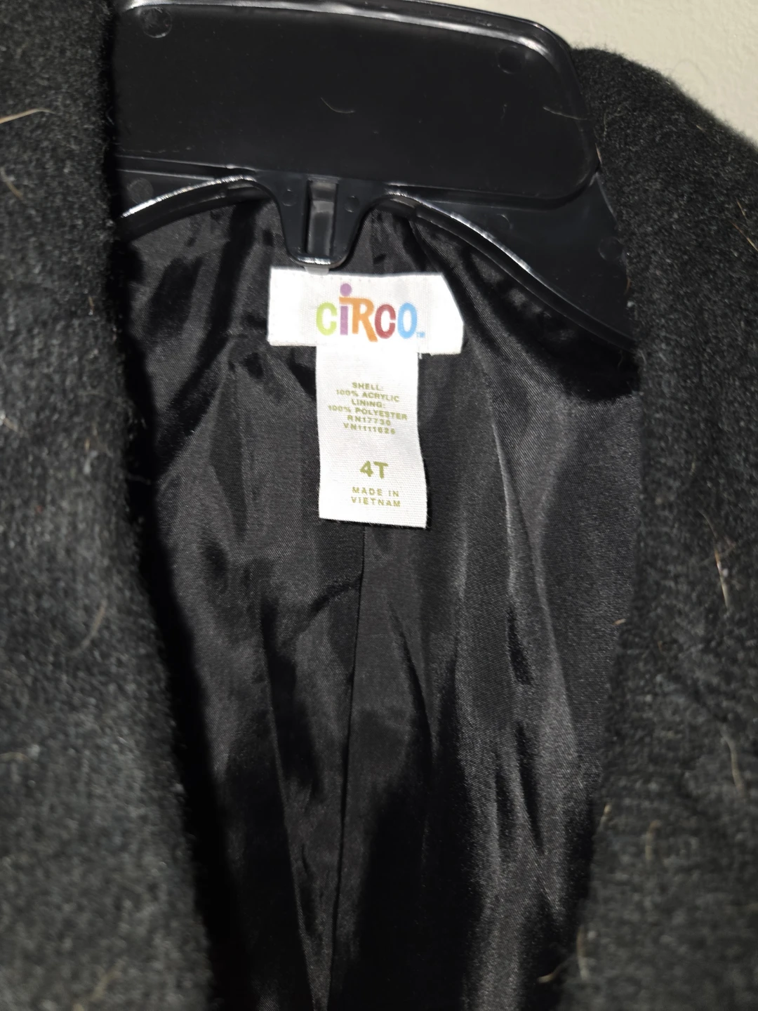 Circo Black Pea Coat Size 4T - photo 2