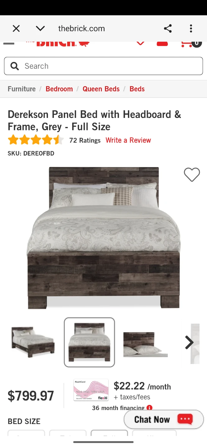 Derekson Panel Bed with Headboard & Frame, Grey - single size - photo 3