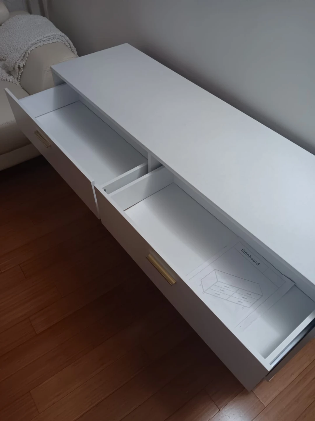 Modern White Dresser with Gold Tones ( Please Review Images) - photo 4