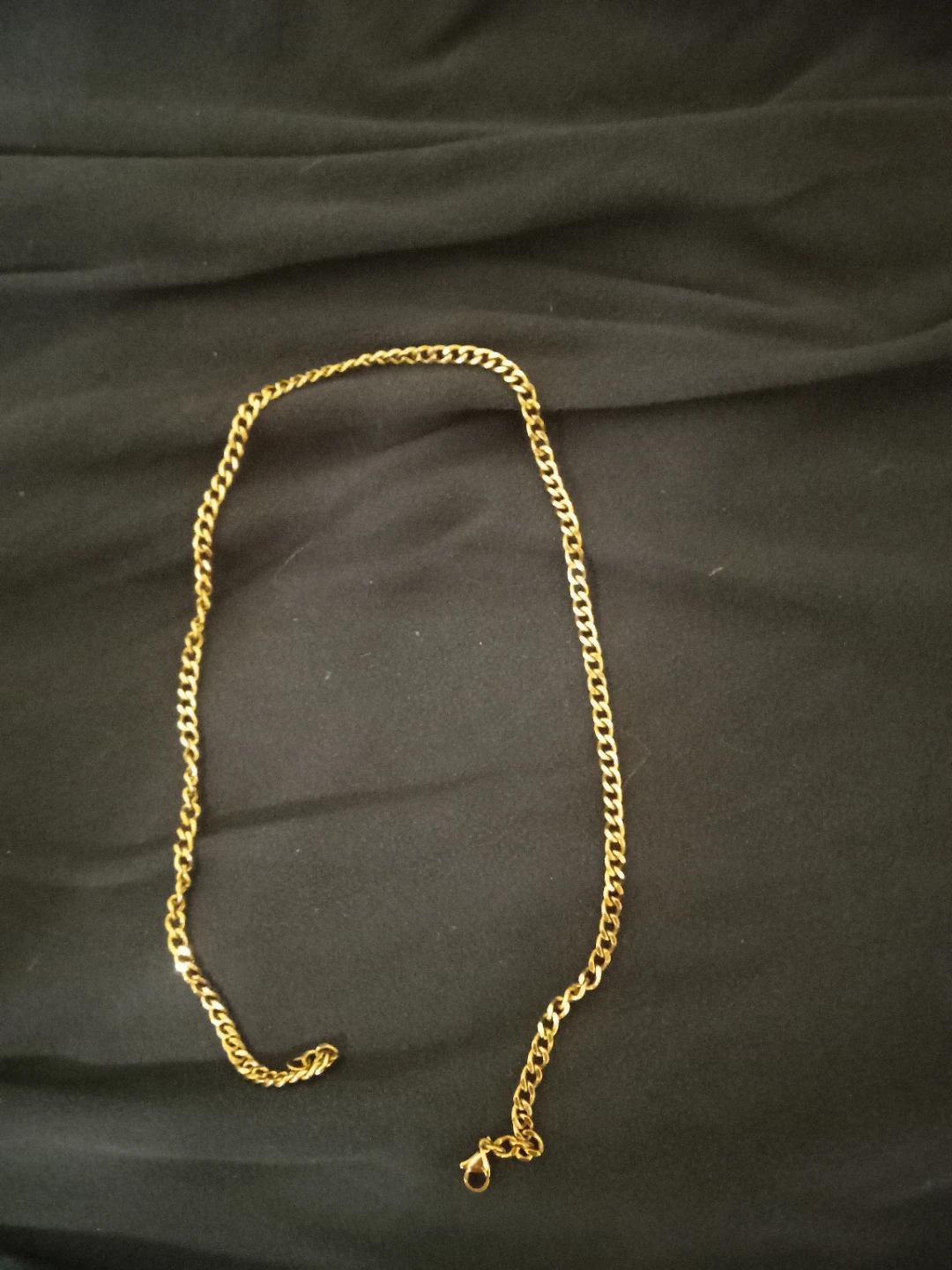 Gold-tone curb chain necklace