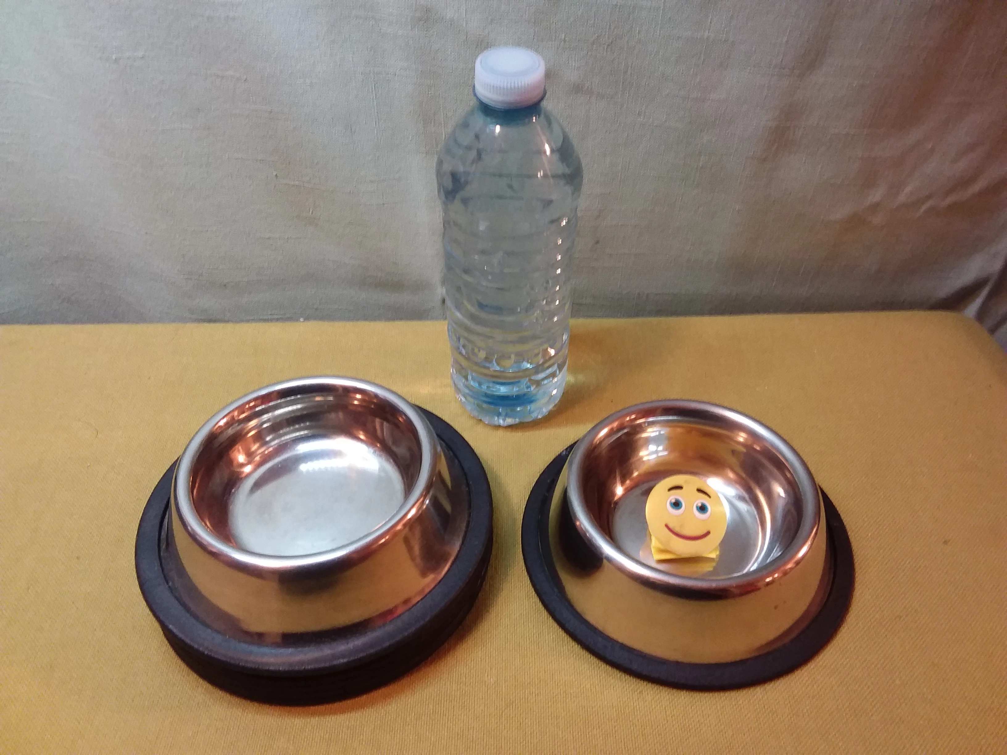 🏈 🐈 🍲 🐦 Like 🆕 Stainless Steel Pet Bowls w / Rubber Base 🍲