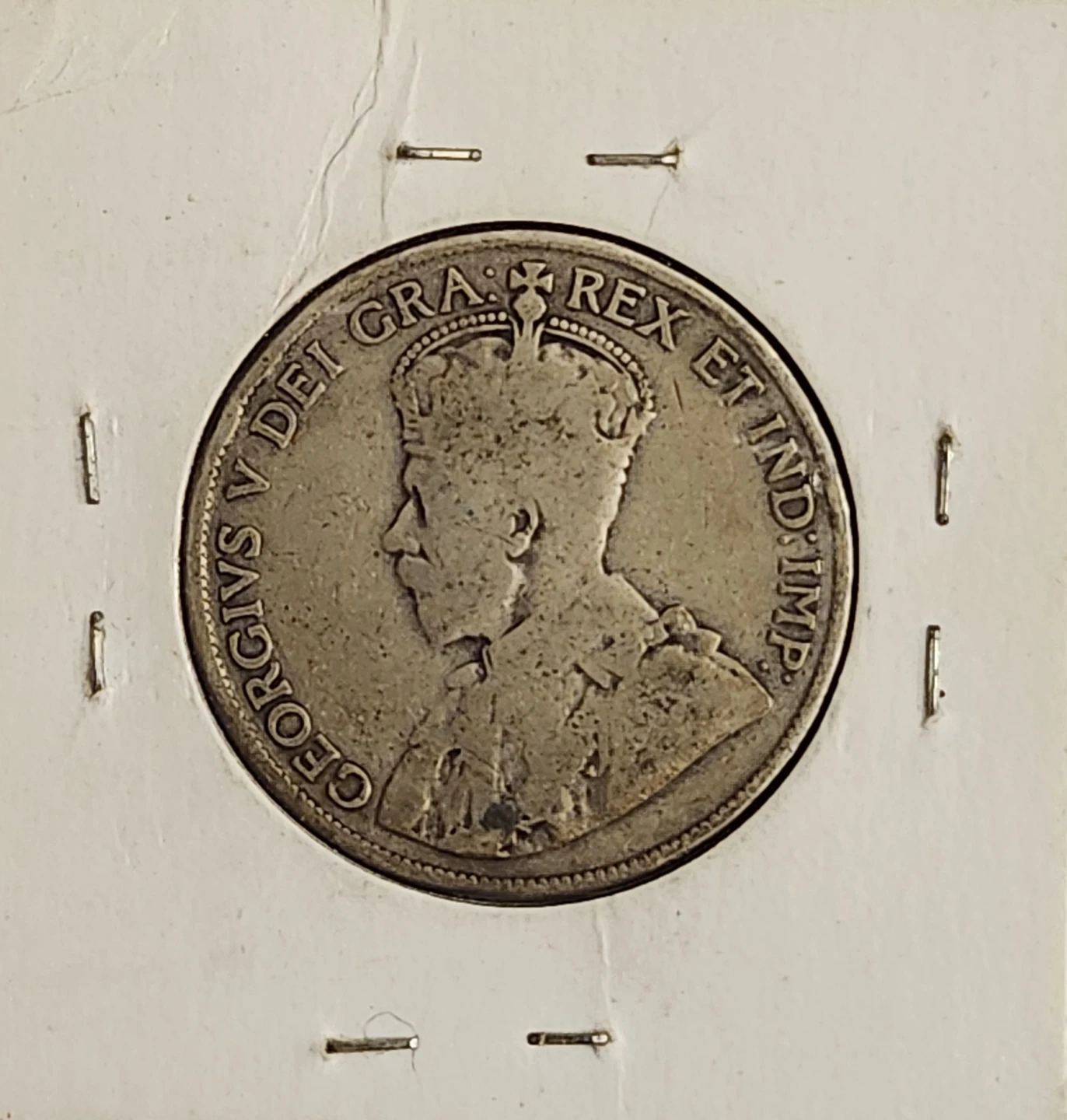 1919 King George V, Canadian Silver 50 Cent Coin