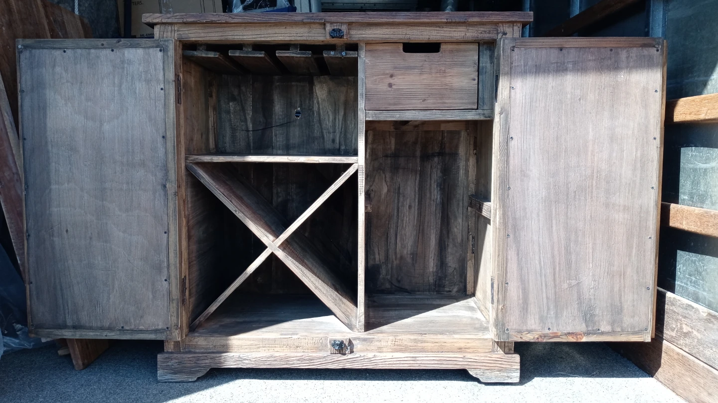 Rustic Wood Wine Bar Cabinet - photo 5