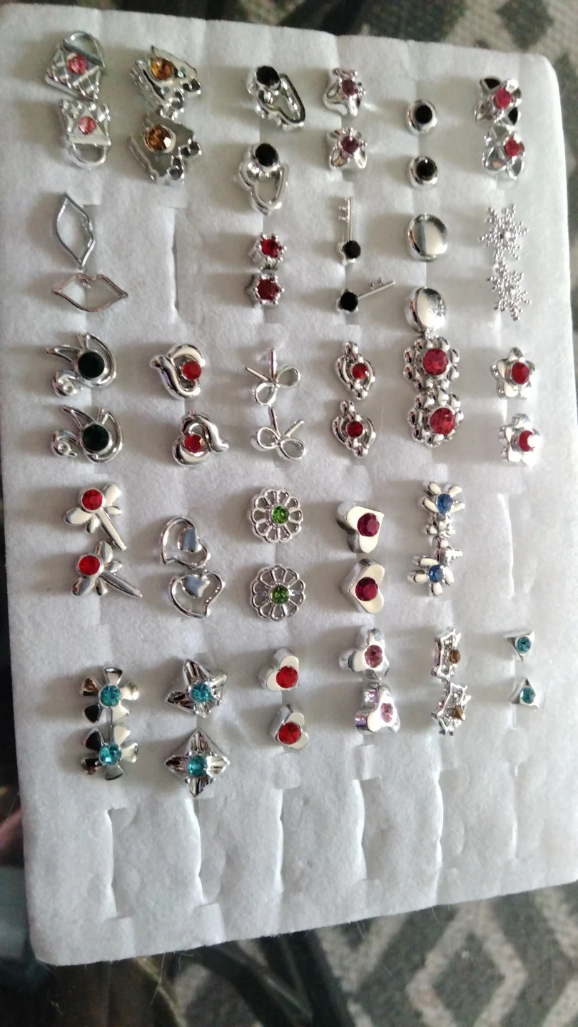 Set of 30 Pairs of Fashion Stud Earrings