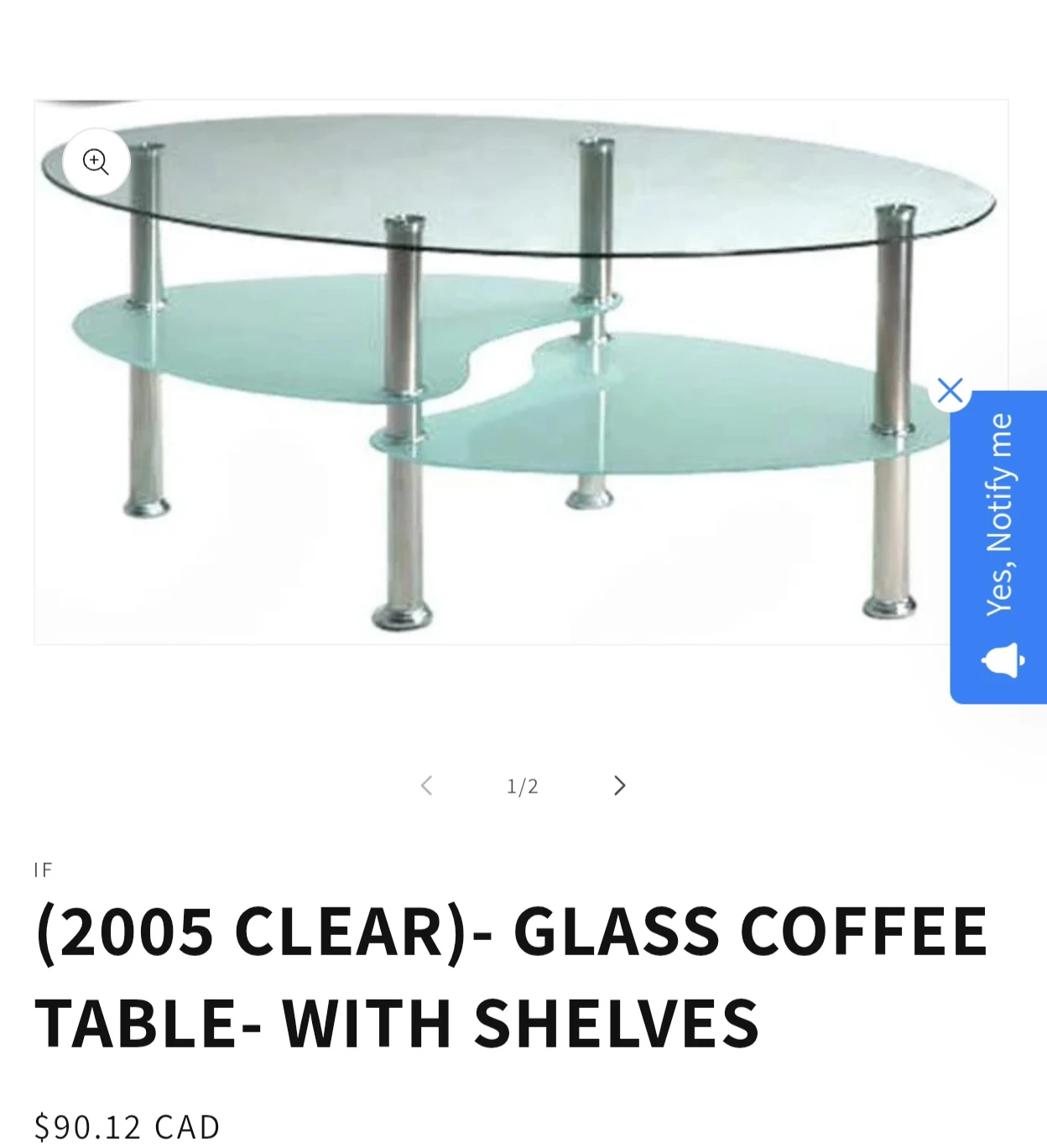 Clear Glass Coffee Table with Shelves