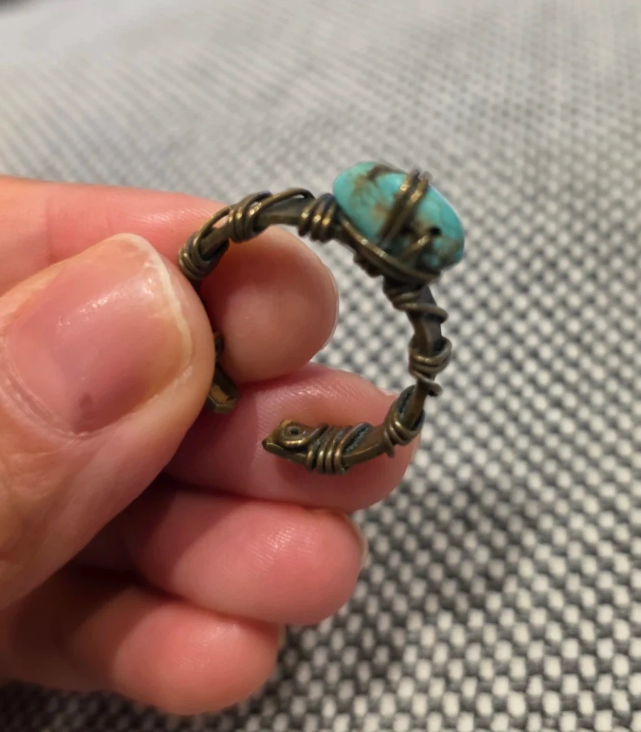 Wire-wrapped Turquoise Ring