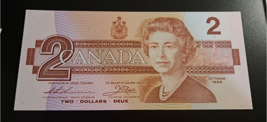 5 Consecutive, 1986 Canadian Two-Dollar, Bird Series Banknotes - photo 4