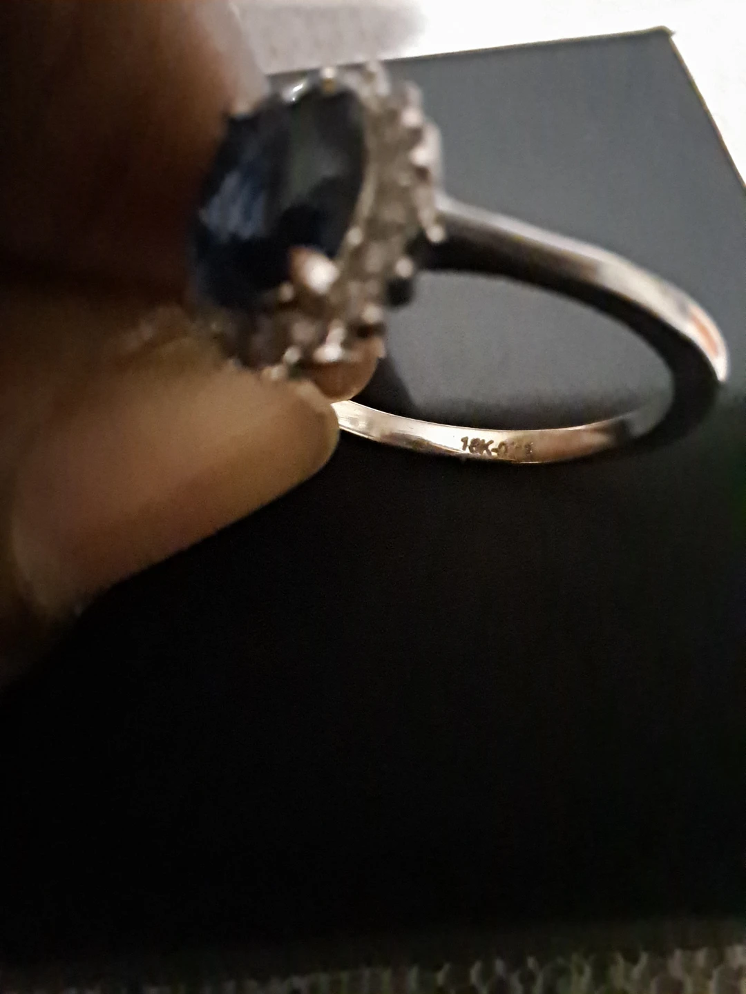 18K Gold Sapphire and Diamond Halo Ring - photo 3