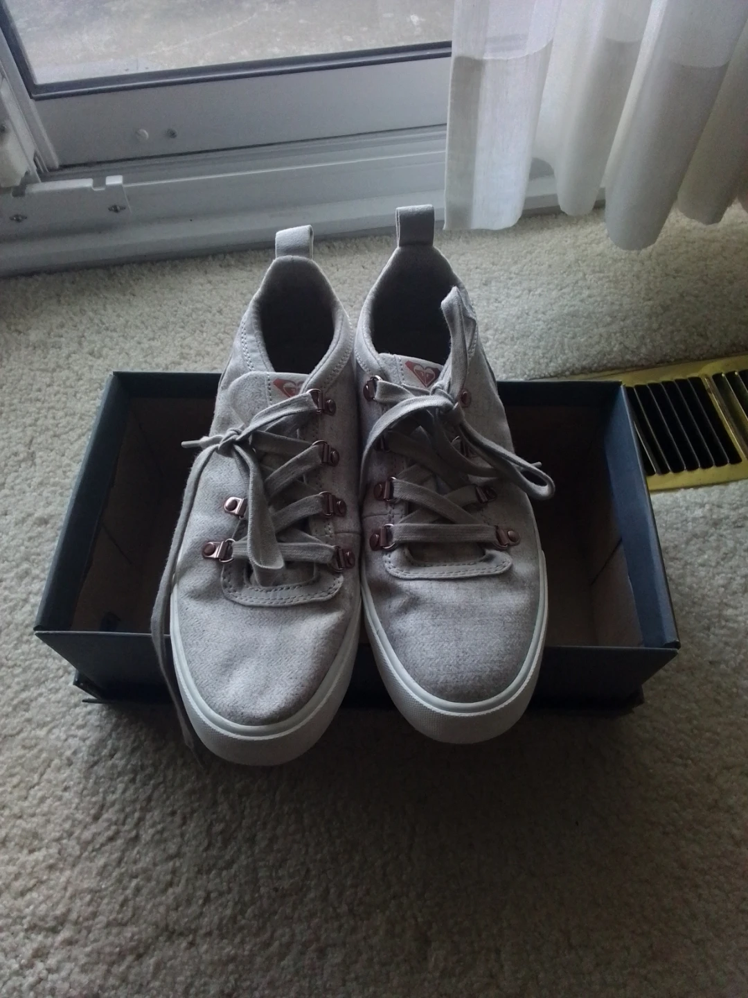 Roxy Light Grey Suede Sneakers
