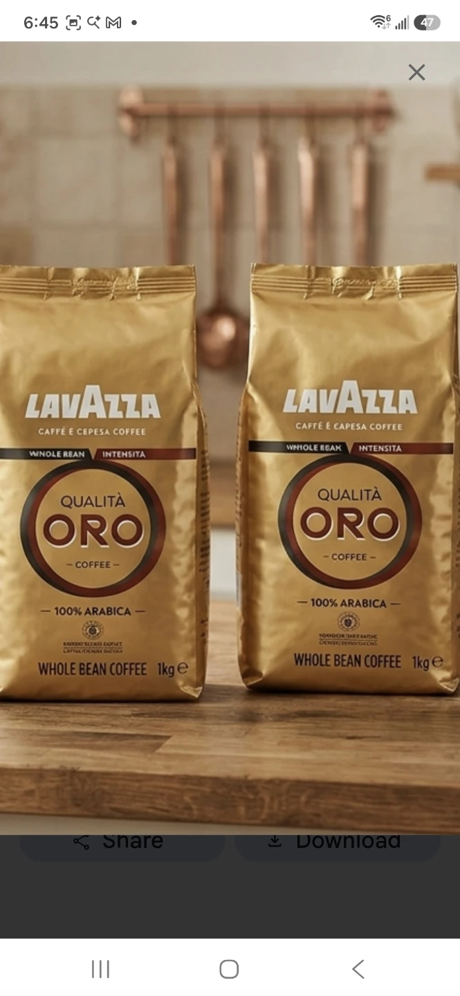 2 Bags of Lavazza Qualità Oro Whole Bean Coffee