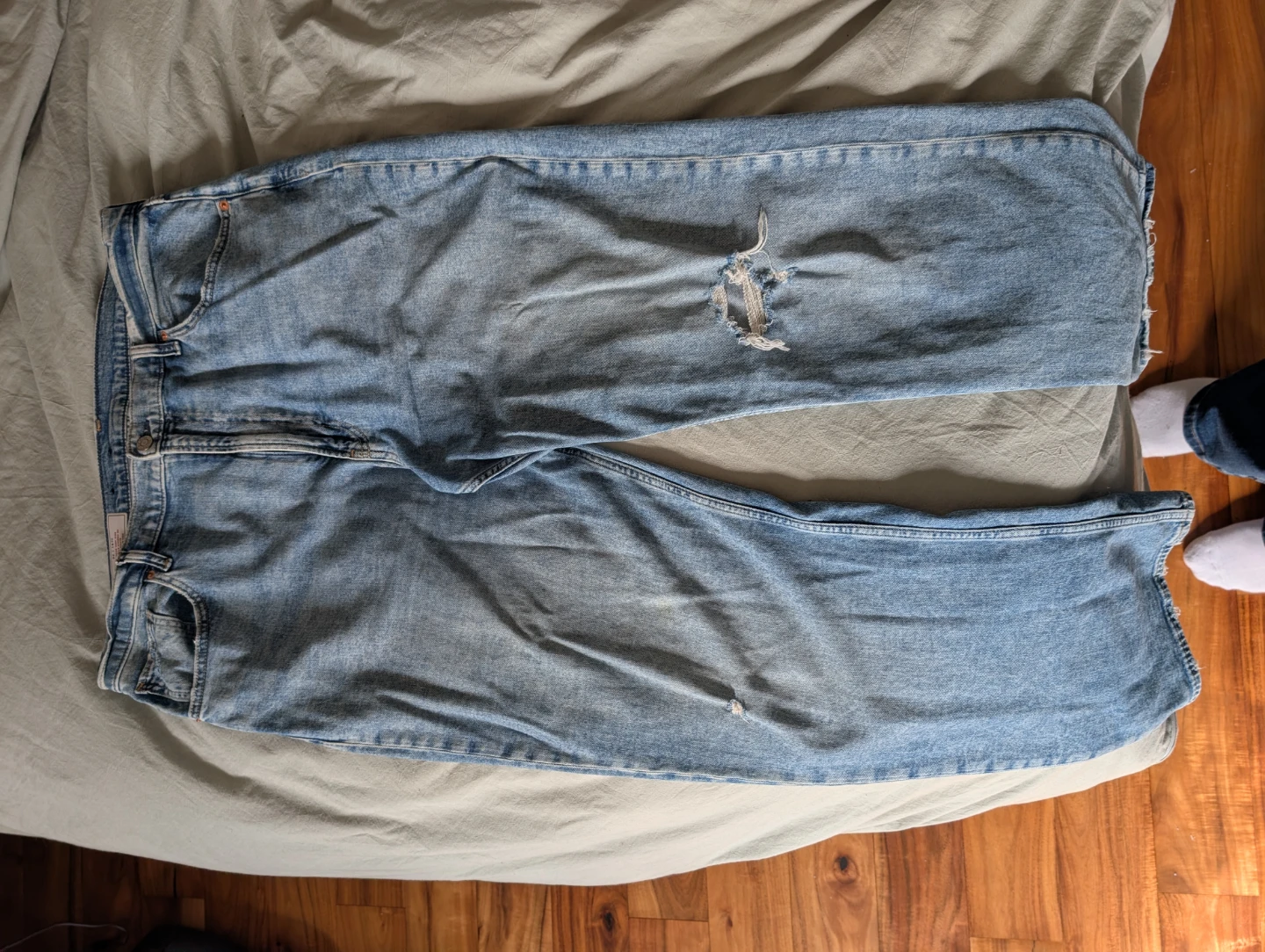 Gap Distressed Wide Leg Jeans