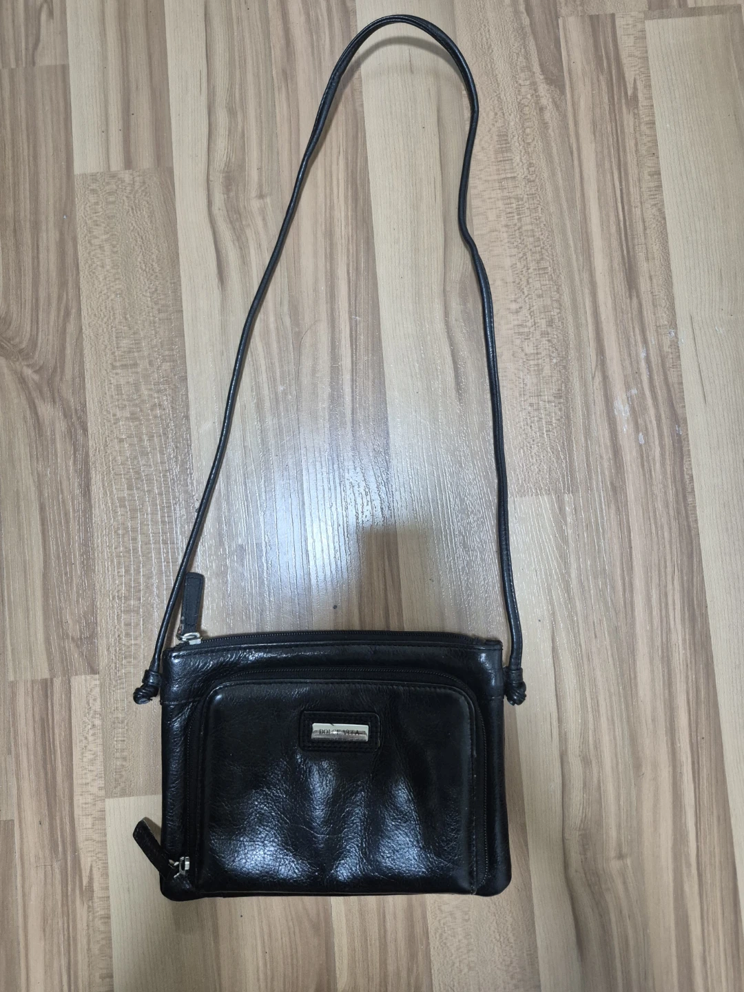 Dolce Vita black leather crossbody bag