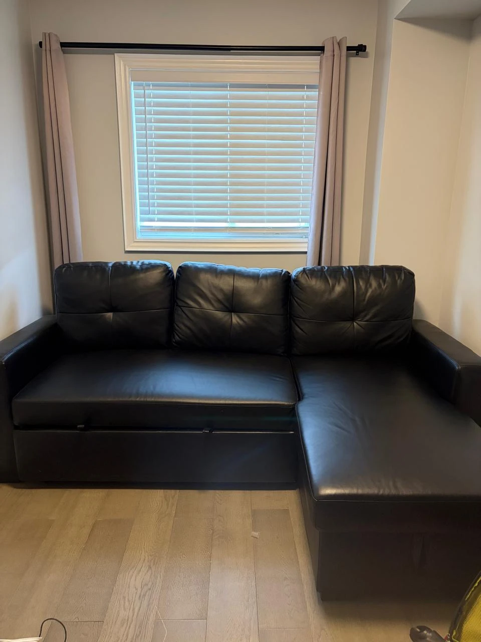 Black Sectional Sofa with Storage