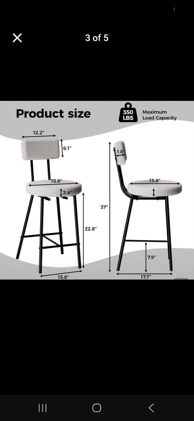 Brand new set of 4 high baar chairs never used - photo 3