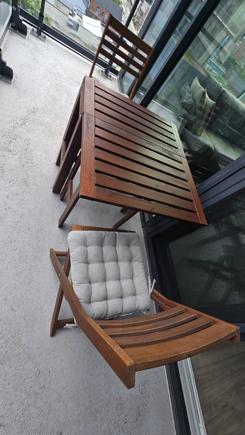 IKEA ÄPPLARÖ folding Balcony Table and Chairs - photo 3