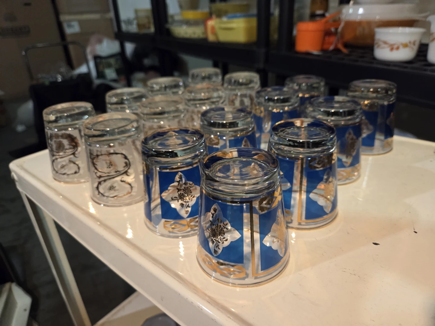 Vintage Decorated Drinking Glasses - Set of 16