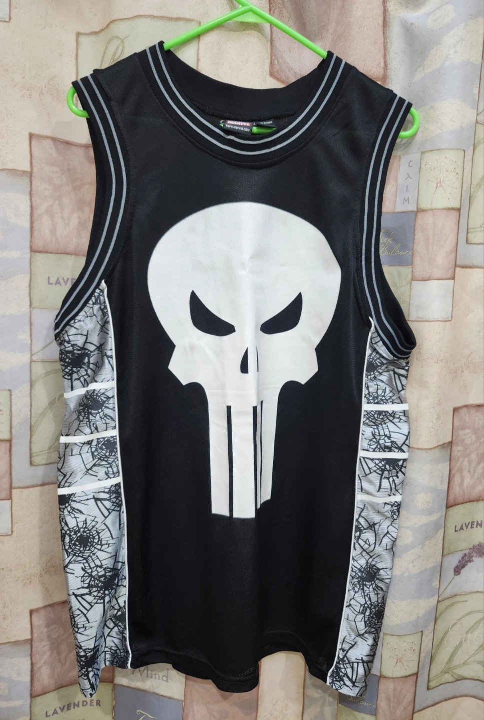 Marvel The Punisher Castle Basketball Jersey Black Large
