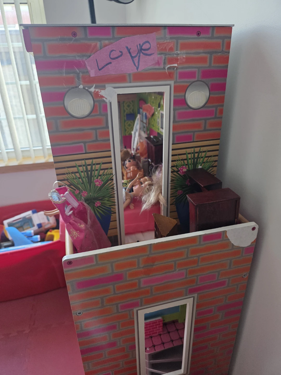 Wooden Dollhouse with Furniture and Dolls - photo 3